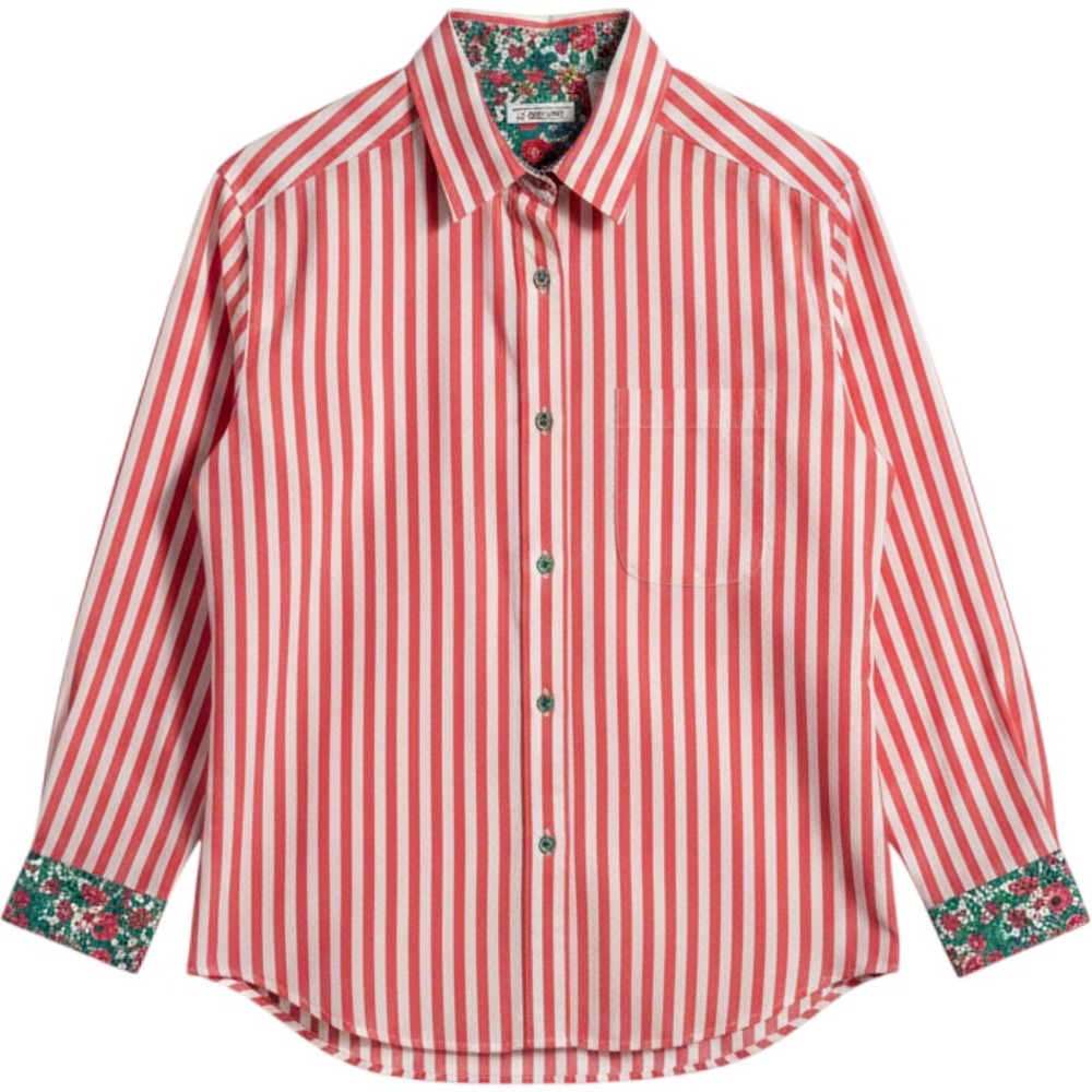 Women Tops Talbots White Striped Button Down Cotton Blouse Womens M